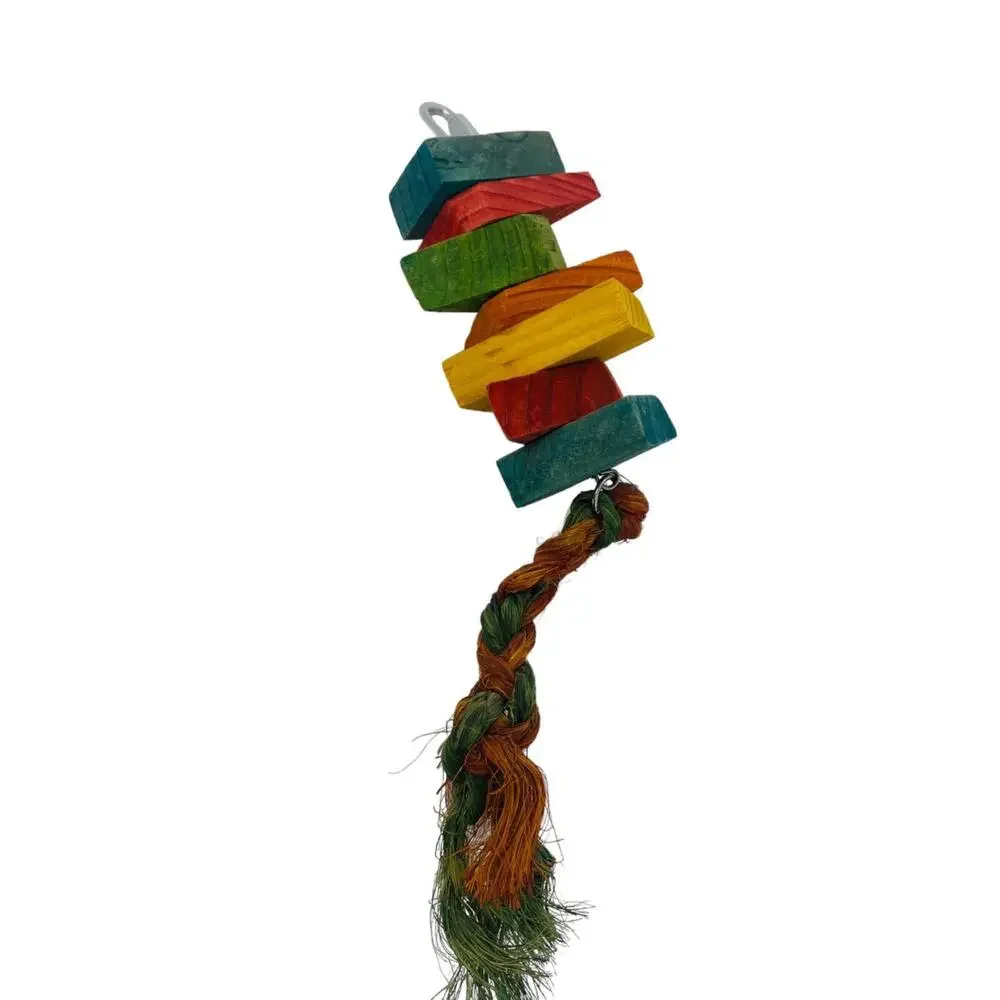 Wood and Rope bird parrot Toy 10